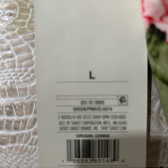 Agua Bendita Women's Large Peony Print Tie Wrap Top Dark Olive/Blush - Picture 9 of 10